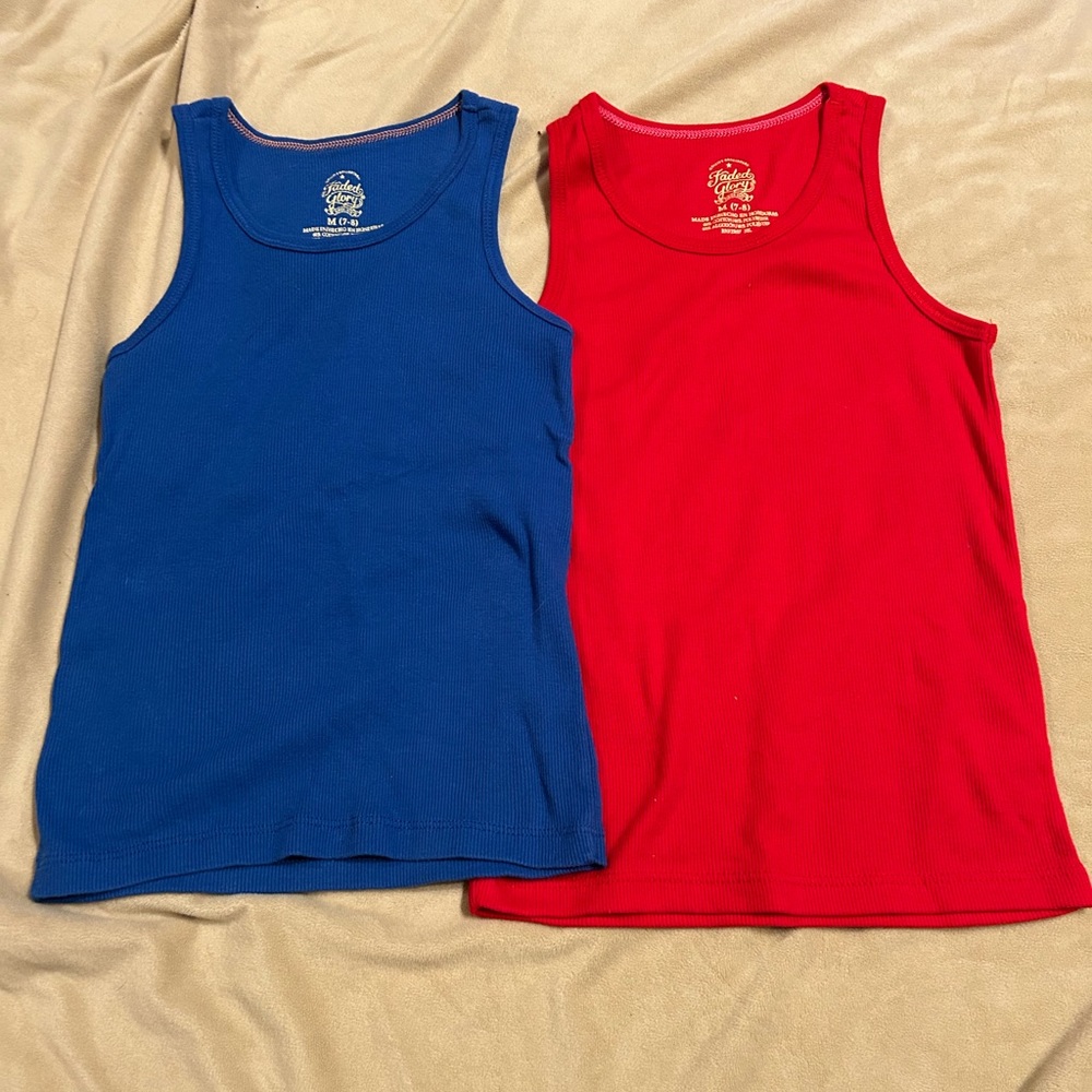 Fitted Tank Tops (2 pair- Red and Blue)